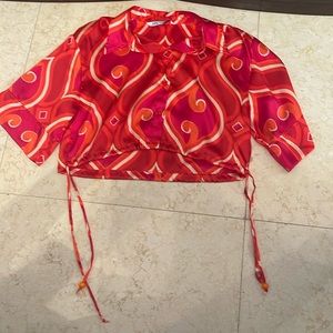 Zara orange and pink top